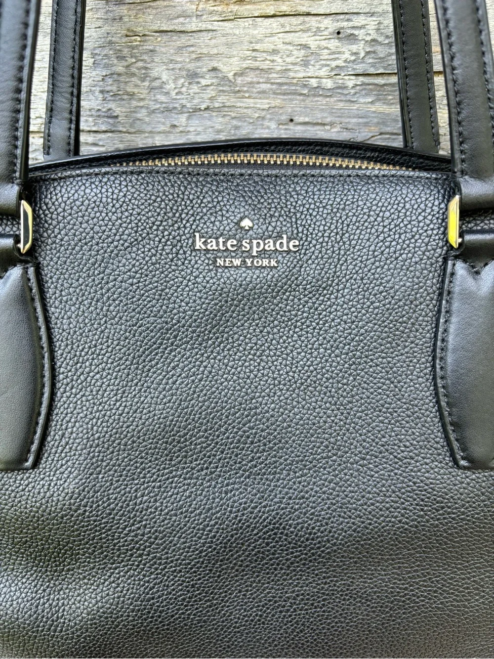 kate spade Soft Black Pebbled Leather Shoulder Tote